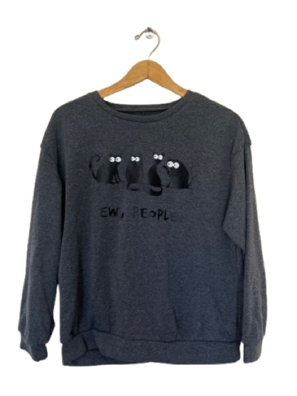 SHEIN | Womenβs Ew People Funny Cat Sweatshirt